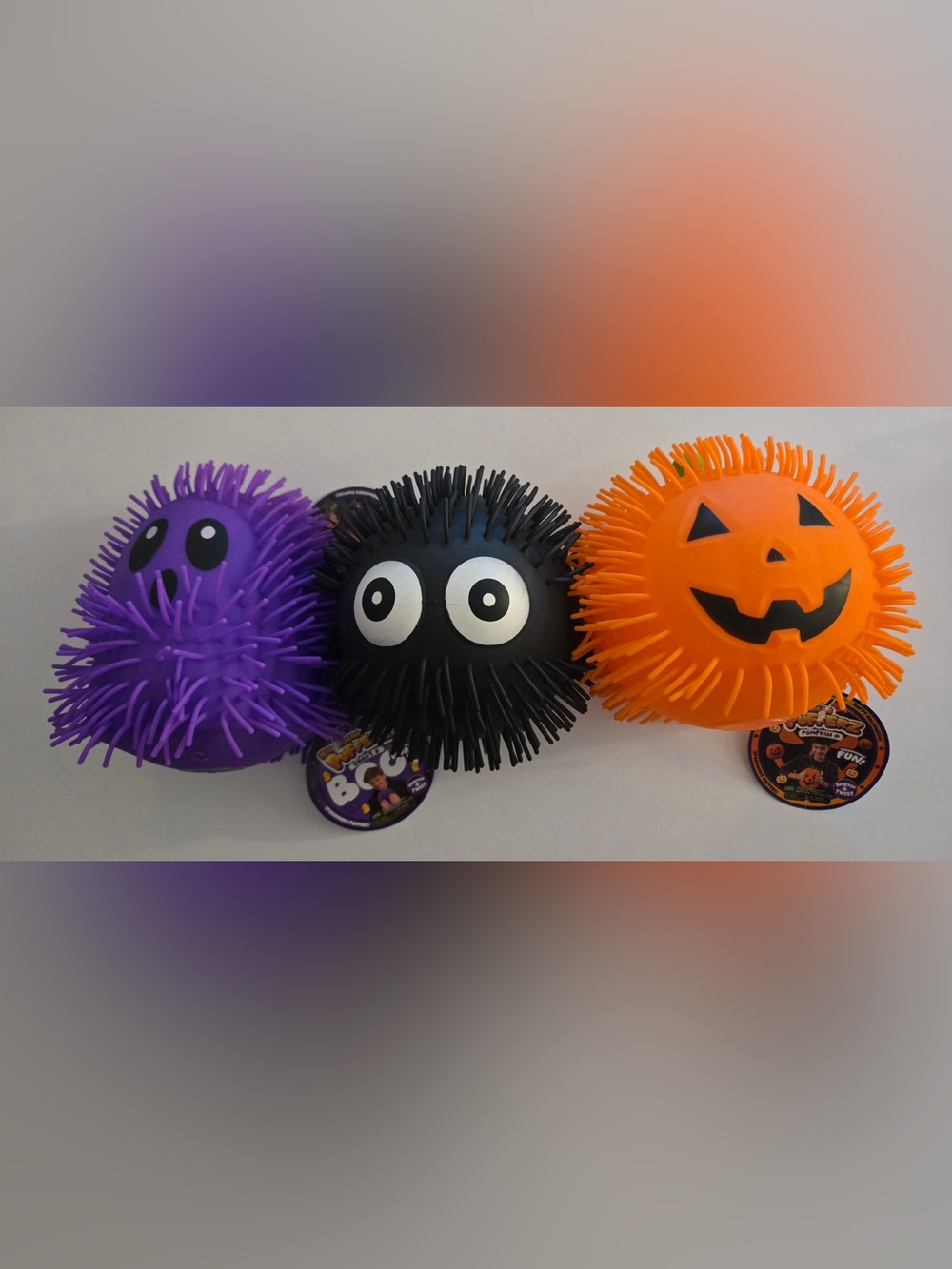 Halloween Pufferoo 3-Piece Set – Ghost Spider Pumpkin Sensory Fidget